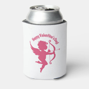 Valentine Cupid custom monogram can cooler