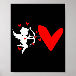Valentine Cupid Heart Love Angel Womens Tee  Poster