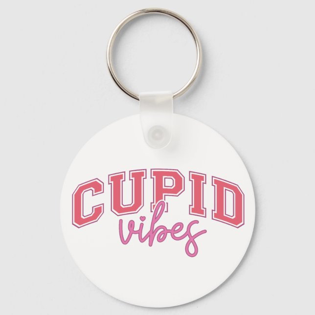 Valentine Cupid Vibes Key Ring (Front)