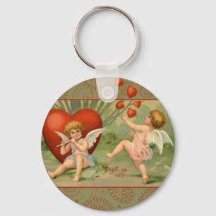 Valentine Cupids Love Antique Vintage Key Ring