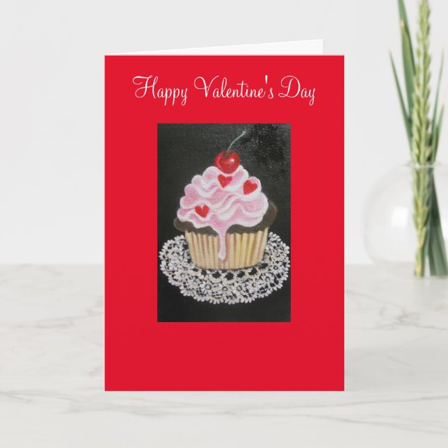 Valentine Cupkake, greeting Card (Front)