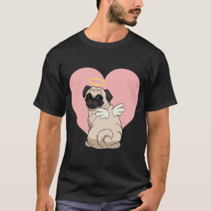Valentine Cute Angel Pug T-Shirt