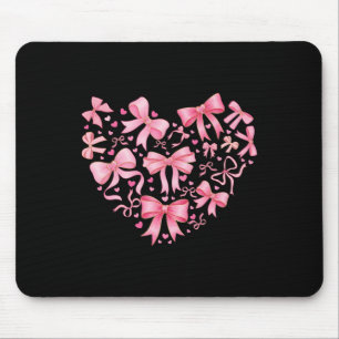 Valentine Cute Coquette Bow Pink Heart Girl Women Mouse Pad