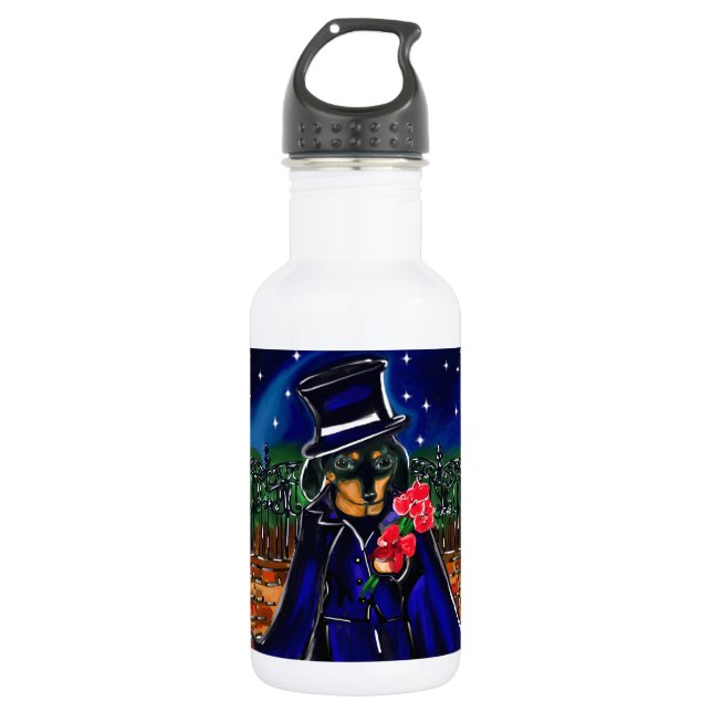 VALENTINE DACHSHUND 532 ML WATER BOTTLE (Front)
