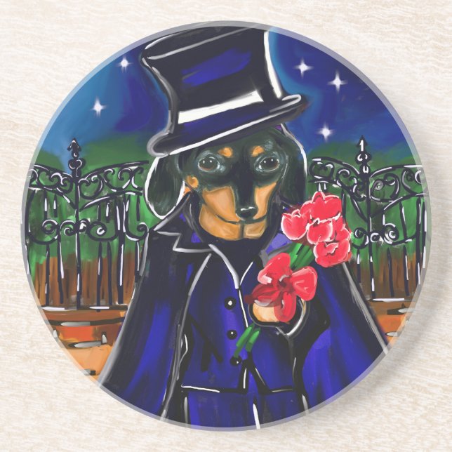 VALENTINE DACHSHUND COASTER (Front)