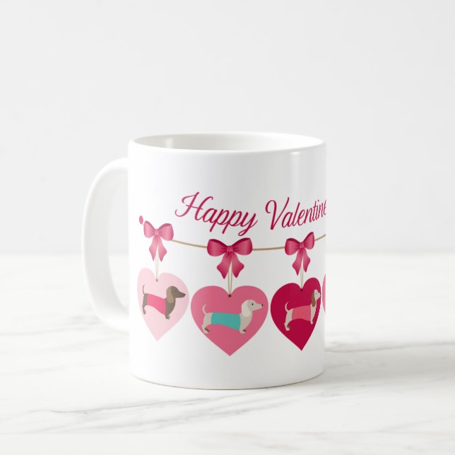 Valentine Dachshund Coffee Mug Gift (Front Left)