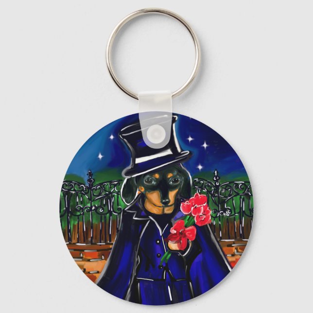 VALENTINE DACHSHUND KEY RING (Front)