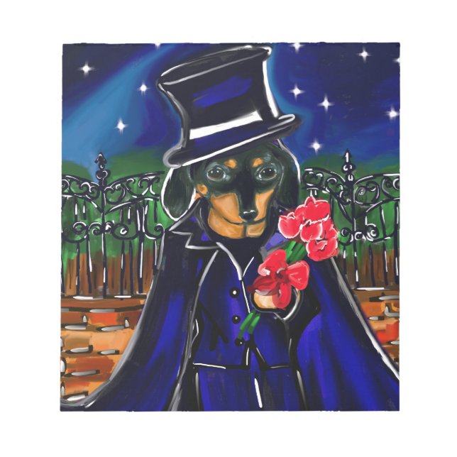 VALENTINE DACHSHUND NOTEPAD (Front)