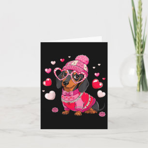 Valentine Dachshund Sausage Puppy Heart Gles Dog M Card