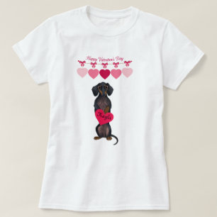Valentine Dachshund Shirt Customised Two Sided