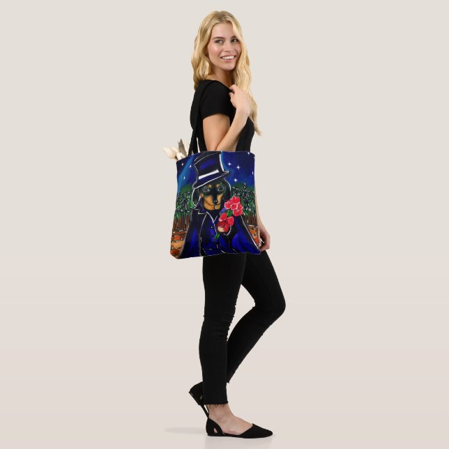 VALENTINE DACHSHUND  TOTE BAG (On Model)