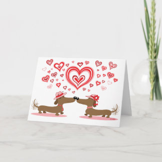 Valentine Dachshunds - Customised Holiday Card