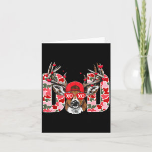 Valentine Dad Camo Deer Buck Hunting Matching Vale Card