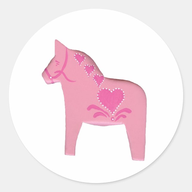 Valentine Dala Horse Sticker (Front)