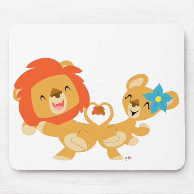 Valentine dancing lion couple mousepad (Front)