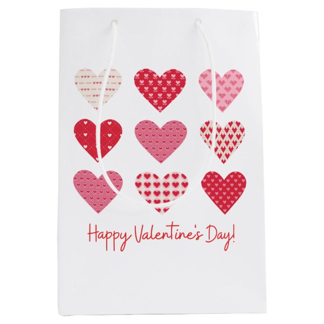 Valentine Day 2023 Sweet Red Hearts   Medium Gift Bag (Front)