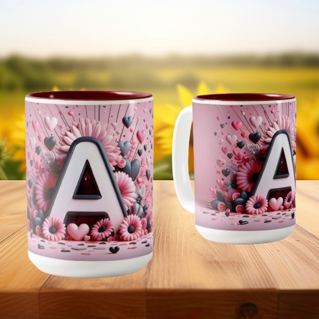 Valentine Day 3D A to Z Alphabet Coffee Mug (Creator Uploaded)