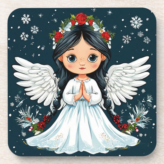 Valentine day angel coaster (Front)