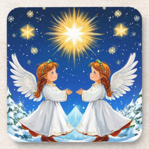 Valentine day angels coaster