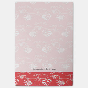 Valentine Day Background Post-it Notes