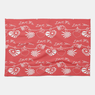 Valentine Day Background Tea Towel