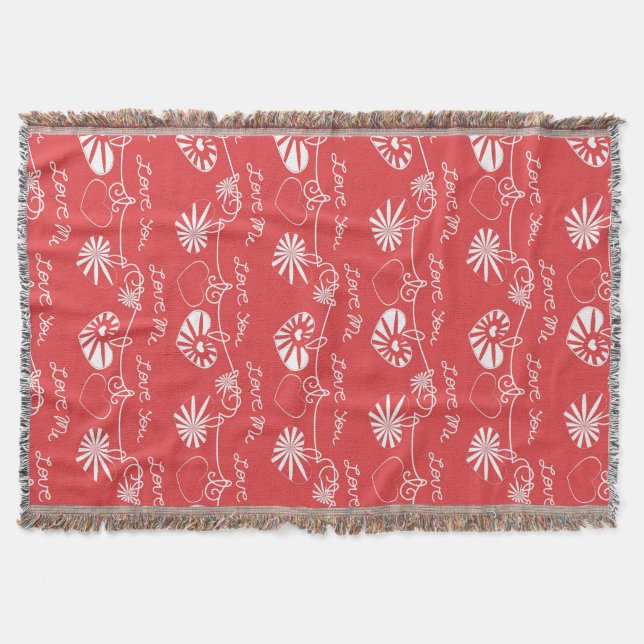 Valentine Day Background Throw Blanket (Front)