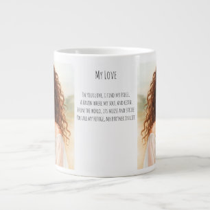 Valentine Day, Beautiful Women, My Love Giant Coff Large Coffee Mug