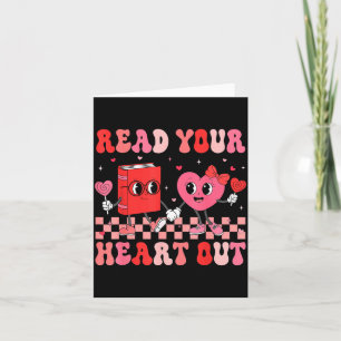 Valentine Day Book Read Your Heart Out Lovers Teac Card