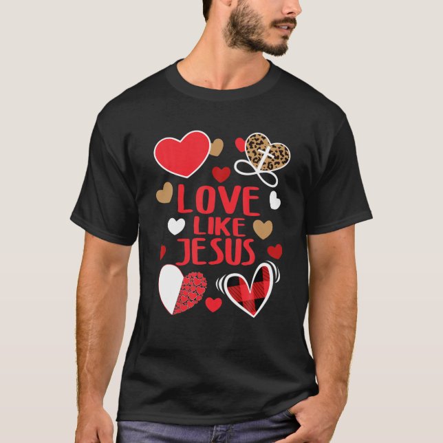 Valentine Day Christian Gift Buffalo Plaid Love Li T-Shirt (Front)