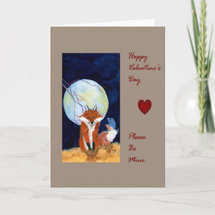 Valentine Day Fox Holiday Card