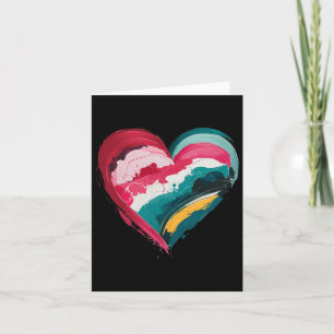 Valentine Day Heart Brushstroke Retro Valentine Ar Card