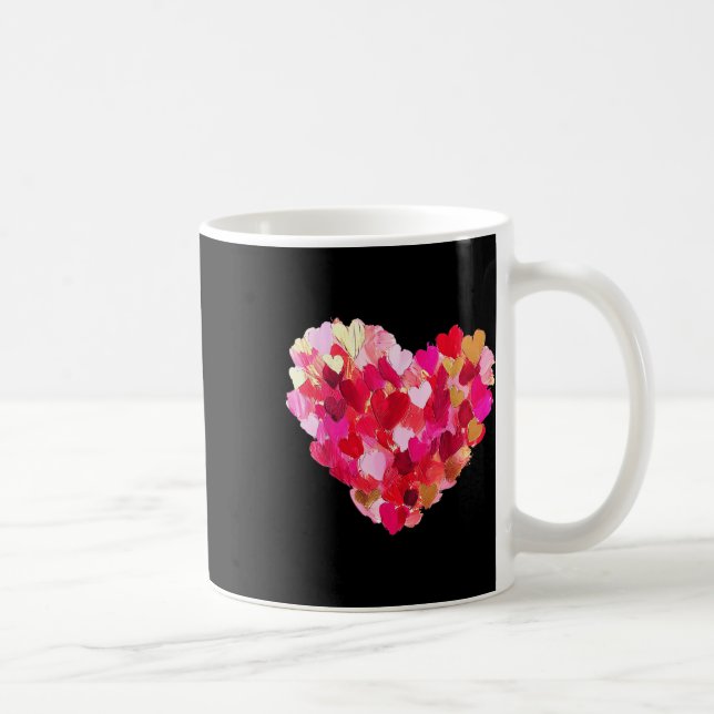 Valentine Day Hearts Brushstroke Oil Painting Hear Coffee Mug (Right)