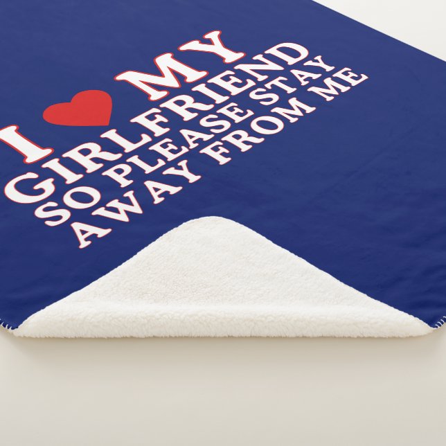 Valentine Day I Love My Girlfriend Sherpa Blanket (3/4)
