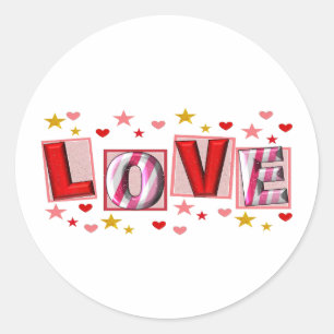 Valentine Day love Classic Round Sticker