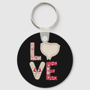 Valentine Day Medical Plaster Patch Funny Wound Ca Key Ring