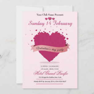 Valentine day party invitation card