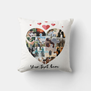 Valentine day photo heart gift cushion