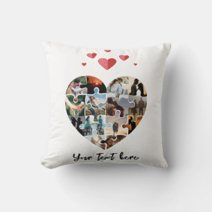 Valentine day photo heart gift cushion