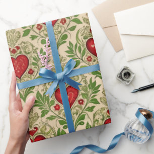 Valentine Day Vintage Hearts  Wrapping Paper