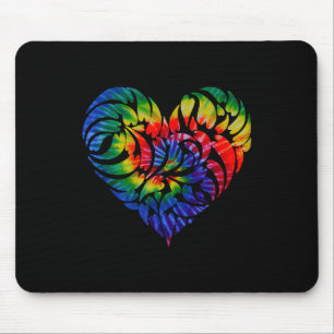 Valentine Decorative Abstract Tribal Tie Dye Heart Mouse Pad