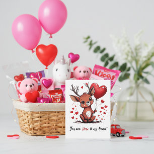 Valentine deer holiday card