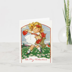 Valentine Delivery girl Valentine's Day Card Cards