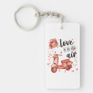 Valentine design: scooter and balloons keychain