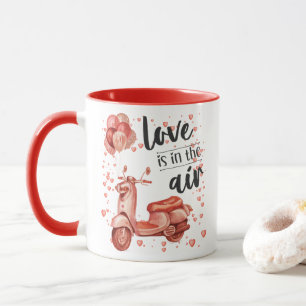 Valentine design: scooter and balloons mug