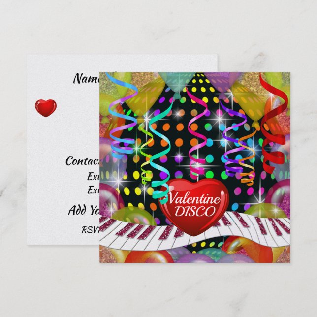 Valentine Disco Dance Invitation (Front/Back)