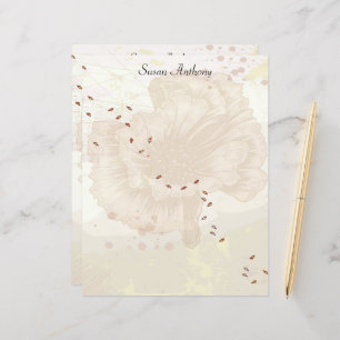 Valentine Distressed Faded Floral Stationary Paper