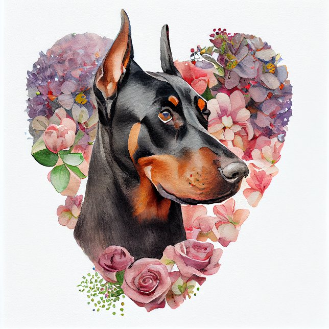 Valentine Doberman Pinscher Dog Cushion (Creator Uploaded)