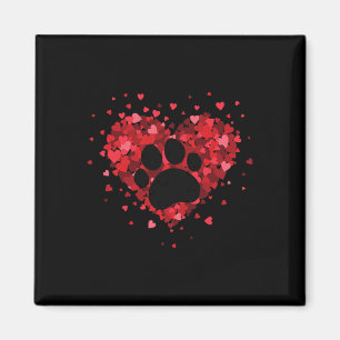 Valentine Dog And Cat Paw Shirt Valentines Day Cat Magnet