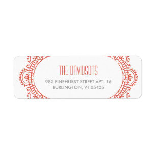 Valentine Doily Address Label - Red Return Address Label