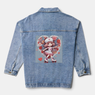 valentine doll heart denim jacket